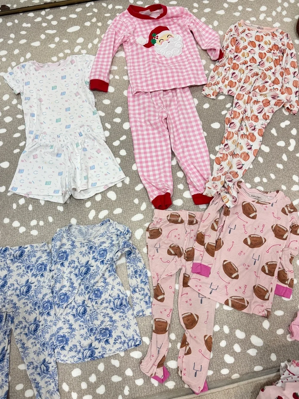 Lot of 19 Pima Pajamas set toddler girl tee pants nightgown santa pumpkins dress